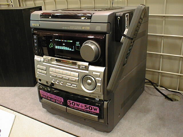 No Remote Aiwa Aiwa XR-M191 Micro Bookshelf Stereo System CD Radio Tape Player 